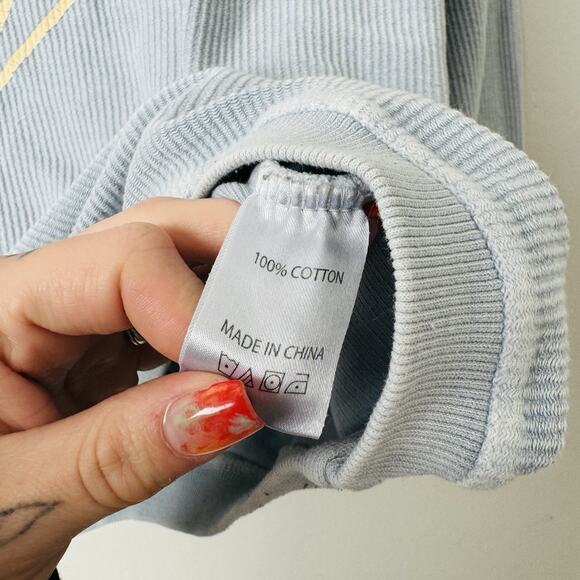 CHICA-D Light Gray, Multi Crew Neck Ribbed Sweatshirt; Size Small - Picture 7 of 9